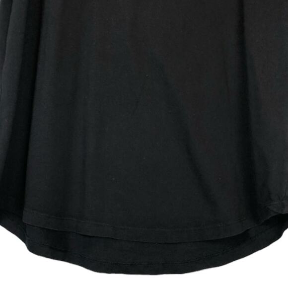 H&M Mens Black Asymmetric Hem Patch Short Sleeve T-Shirt 100% Cotton Sz Medium M - Picture 4 of 4